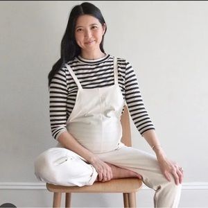 STORQ MATERNITY ANYTIME OVERALLS IN CREAM